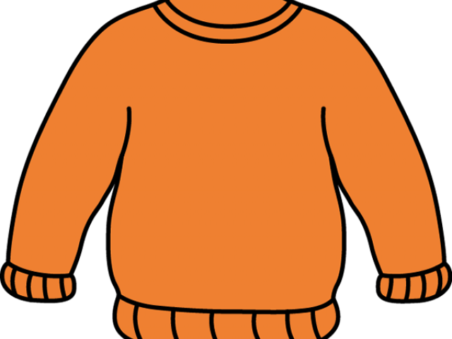 Jacket Clipart Orange Clothes - Sweater Clipart Black And White (640x480)