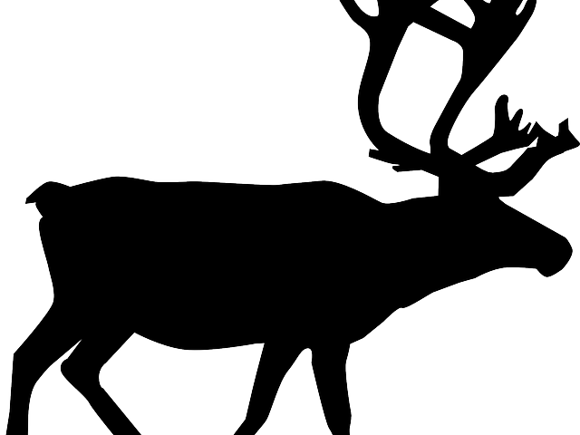 Caribou Clipart Renne - Reindeer Silhouette Throw Blanket (640x480)