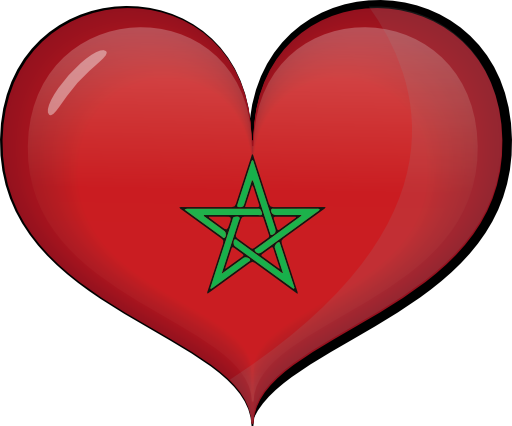 Morocco Heart Flag Clipart - علم المغرب في قلب (512x426)