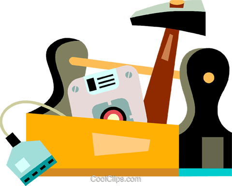 Computer Service And Repair Royalty Free Vector Clip - Illustration (480x384)