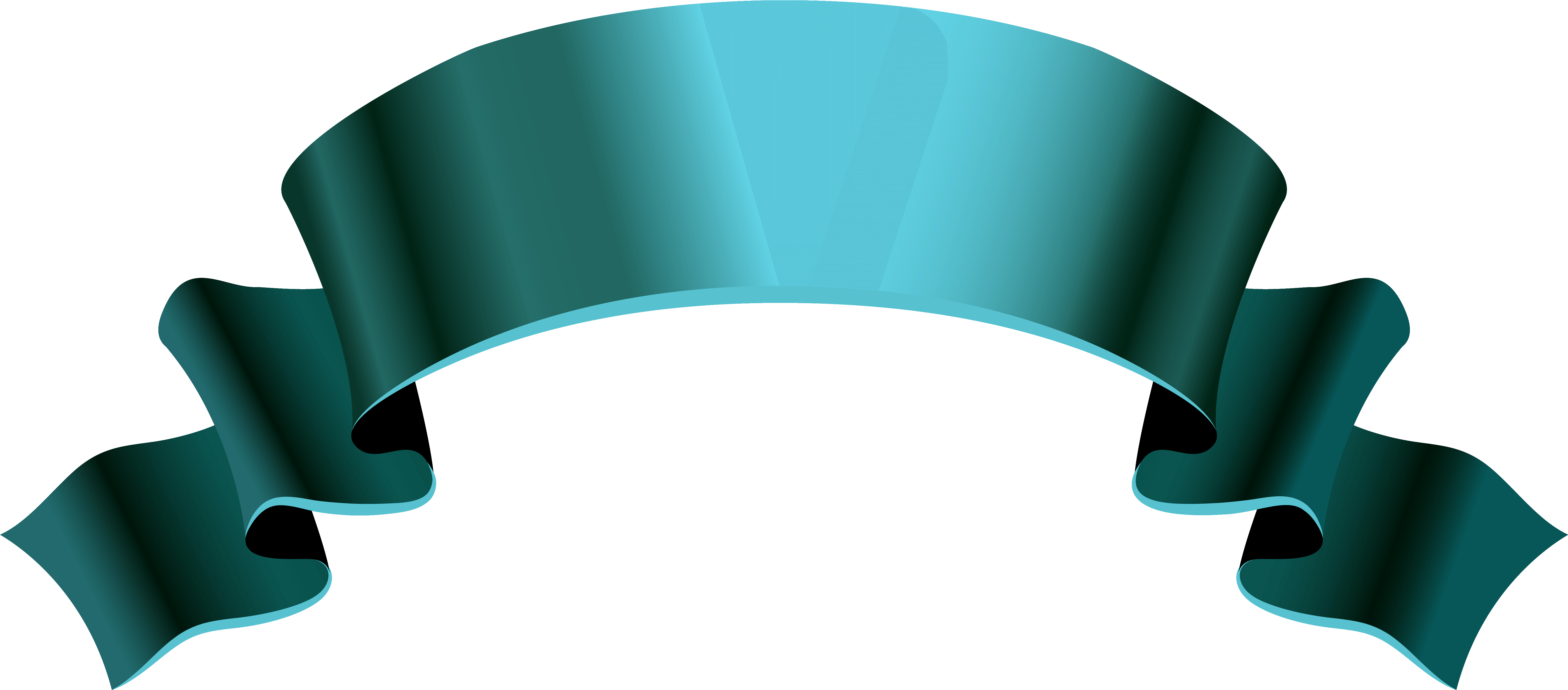 Blue Banner Png Clipart Image - Green Banner Ribbon Png (6185x2724)