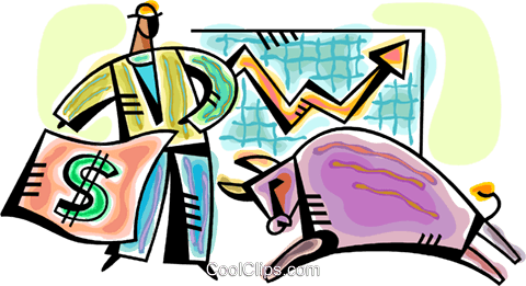 Man With Money Cape And Charging Bull Royalty Free - Man With Money Cape And Charging Bull Royalty Free (480x261)
