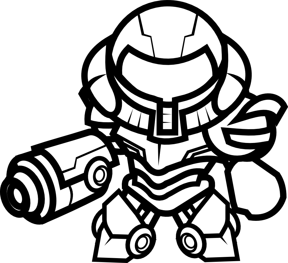 Y Samus Clipart - Samus Black And White (943x861)