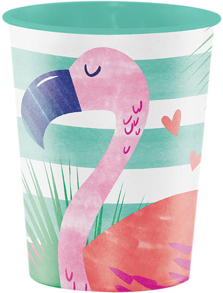 Flamingo 16 Oz Hard Plastic Keepsake Cup - Copo De Flamingo De Plastico (600x600)