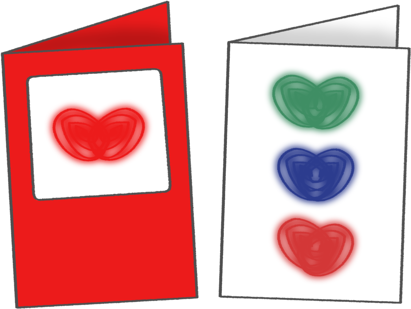 Finger Print Heart Cards - Heart (1500x1125)