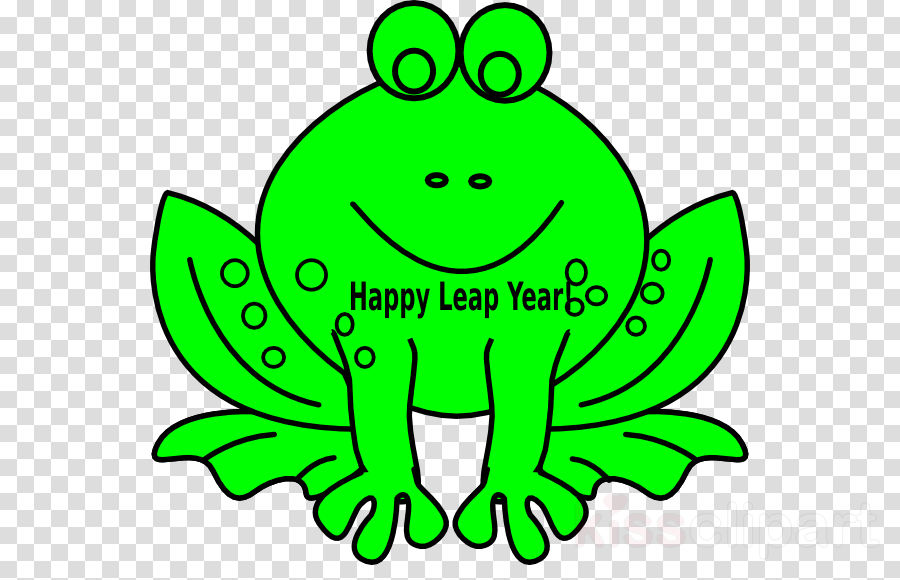 Green Frog Cartoon Clipart Tree Frog Amphibians - Leap Year Clip Art (900x580)