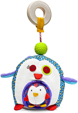 Baby Penguin Whee Plush Rattle By B - Toy (360x522)