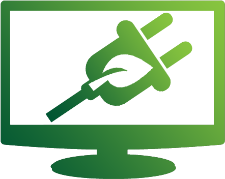 Computer Monitor And Power Plug - Computer Monitor (450x380)