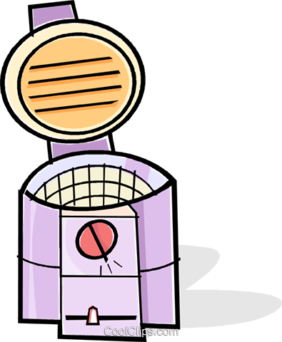Deep Fryer Royalty Free Vector Clip Art Illustration - Deep Fat Fryer Clip Art (395x480)
