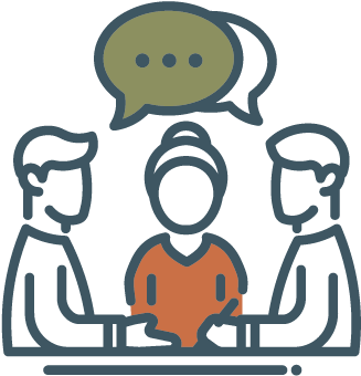 Objective Financial Counsel - Drawing Of People In A Meeting (417x417)
