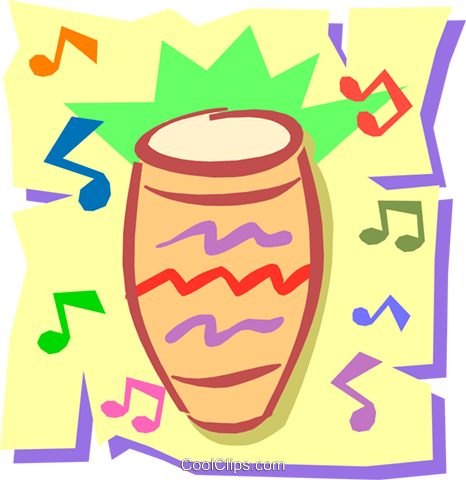 Bongo Drum Royalty Free Vector Clip Art Illustration - Bongo Drum Royalty Free Vector Clip Art Illustration (466x480)