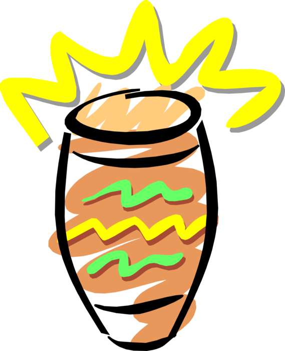 Vector Illustration Of Bongo Drums Percussion Instrument - Bongo Drum (569x700)