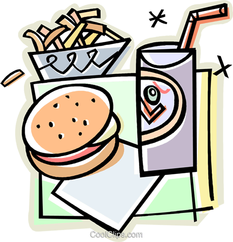 Fast Food, Hamburger, Drink And Fries Royalty Free - Teacher (464x480)