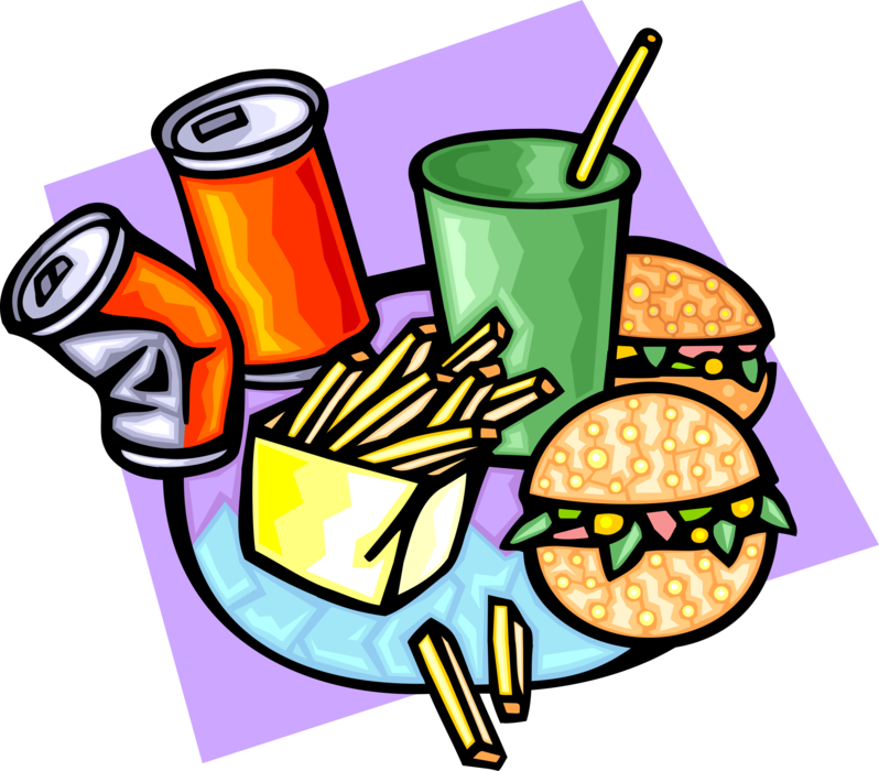 Fast Foods Royalty Free Vector Clip Art Illustration - Junk Food Clip Art (798x700)