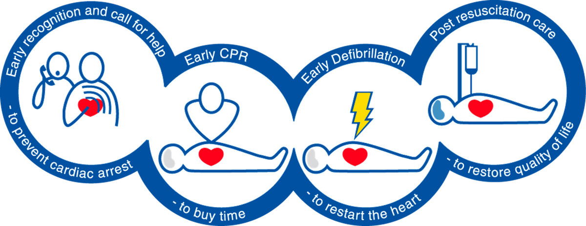Steven Dykes On Twitter - Hospital Cardiac Arrest Chain Of Survival (1200x463)