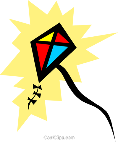 Kite Royalty Free Vector Clip Art Illustration - Cartoon Kites (399x480)
