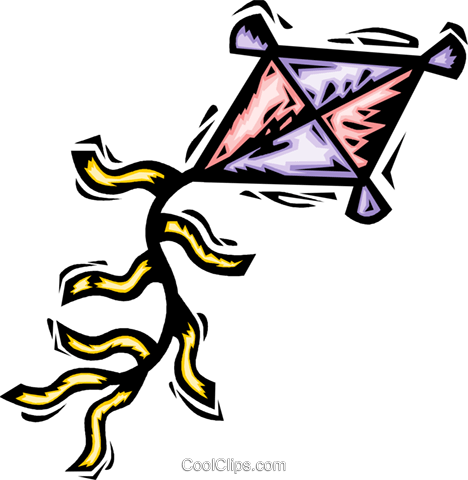 Flying A Kite Royalty Free Vector Clip Art Illustration - Flying A Kite Royalty Free Vector Clip Art Illustration (468x480)