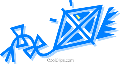 Kite Flying Royalty Free Vector Clip Art Illustration - Graphic Design (480x256)