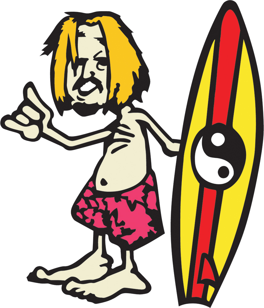 Beach Bum Cartoon (861x1001)