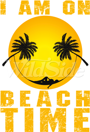 I Am On Beach Time Smiley Face - Illustration (450x450)
