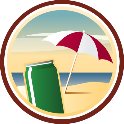 Beach Bum Message - Badge (400x400)