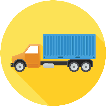 Flat - Truck Round Icon Png (399x399)