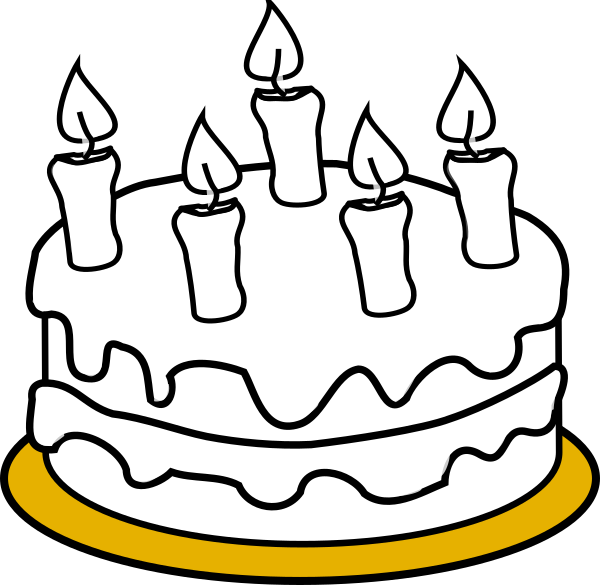 Cake Picture For Colouring (600x585)