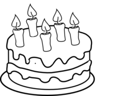 Black And White Cake Png Transparent Black And White - Cake Black And White Clip Art (400x309)