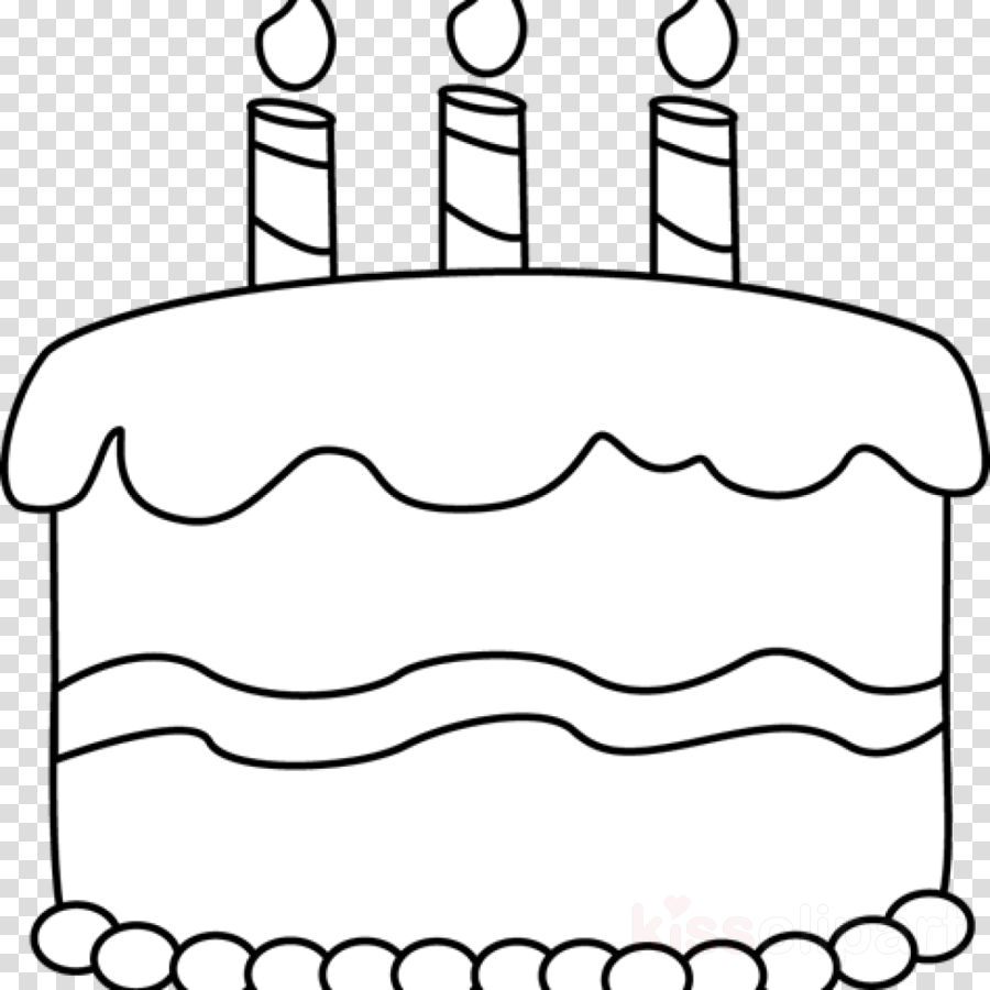 Cake Clip Art Black And White Clipart Birthday Cake - Black And White Cup Cakes Clip Art (900x900)