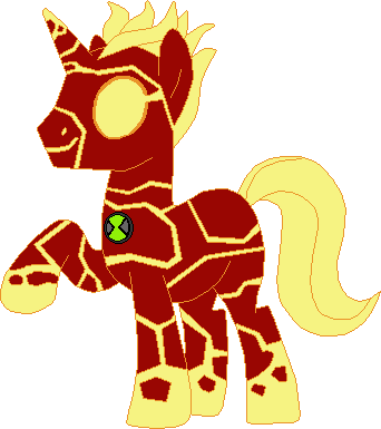 Artist Needed, Ben 10, Crossover, Heatblast, Omnitrix, - My Little Pony Friendship Is Magic And Ben 10 (342x385)