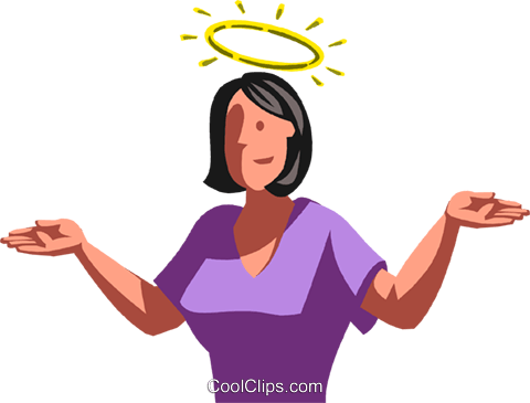 Halo Over A Businesswoman Royalty Free Vector Clip - Illustration (480x365)