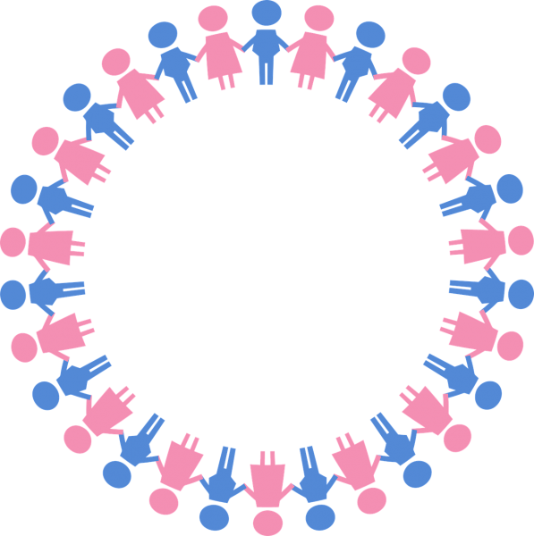 Gender Gap - People Holding Hands In Circle Clipart (597x600)