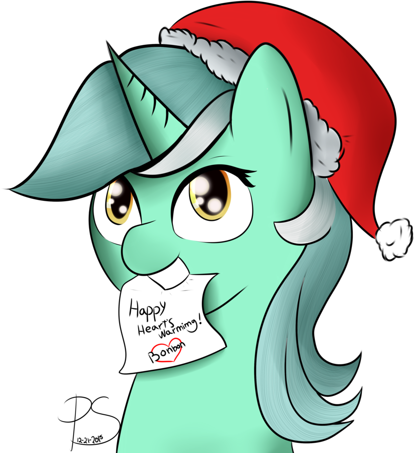 Lyres-art, Bust, Grin, Happy Hearth's Warming, Hat, - Cartoon (1024x1024)