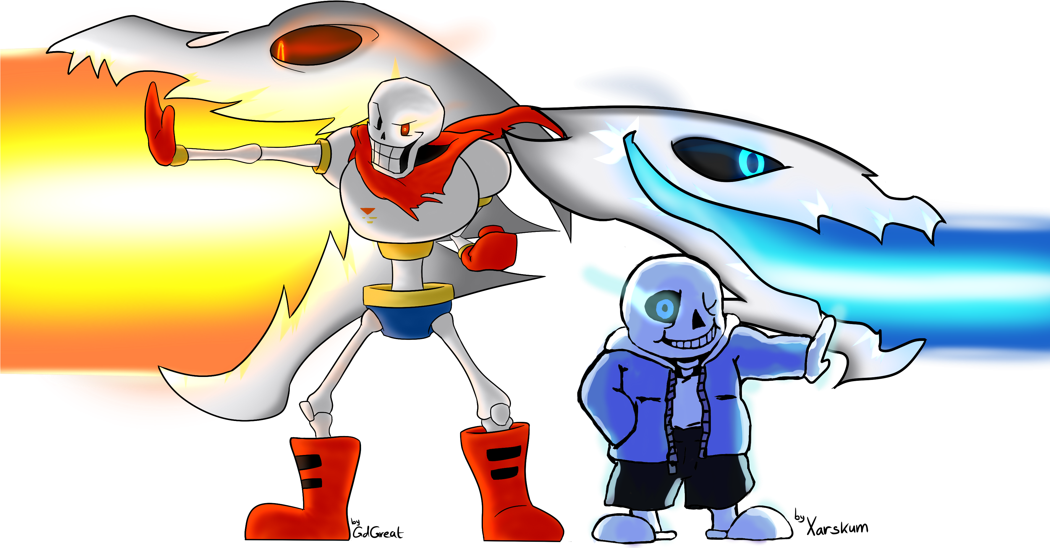 Jpg Freeuse Download Sans And Papyrus Gaster Blaster - Draw Sans Gaster Blaster (3550x2000)