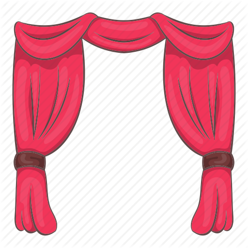 Curtain Cartoon Clipart Theater Drapes And Stage Curtains - Cartoon Stage Curtain (512x512)
