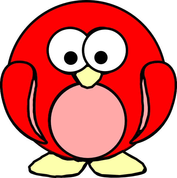Red Penguin Clip Art At Clker - Red Cartoon Penguin (594x596)