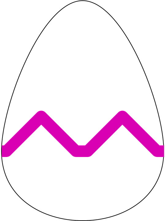 Easter Eggs Clipart Zig Zag - Contorno De Un Huevo (567x720)