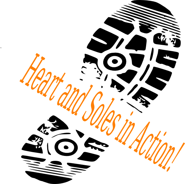 Running Shoe Print-h&s Clip Art At Clker - Cross Country Shoes Clipart (600x596)