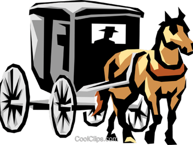 Drawn Sleigh Clip Art - Horse Drawn Carriage Clipart (640x480)