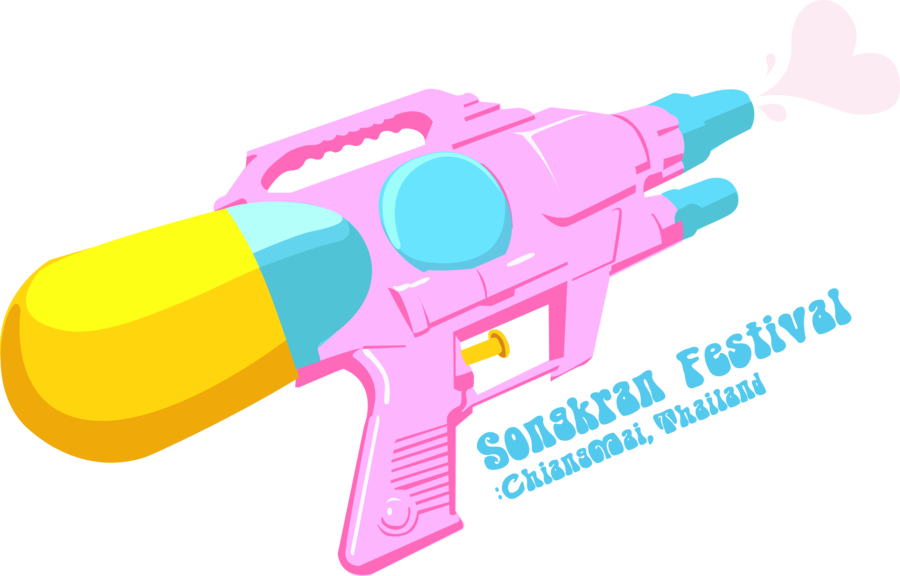 Guns Clipart Water Gun - Songkran Festival Logo Png (900x576)