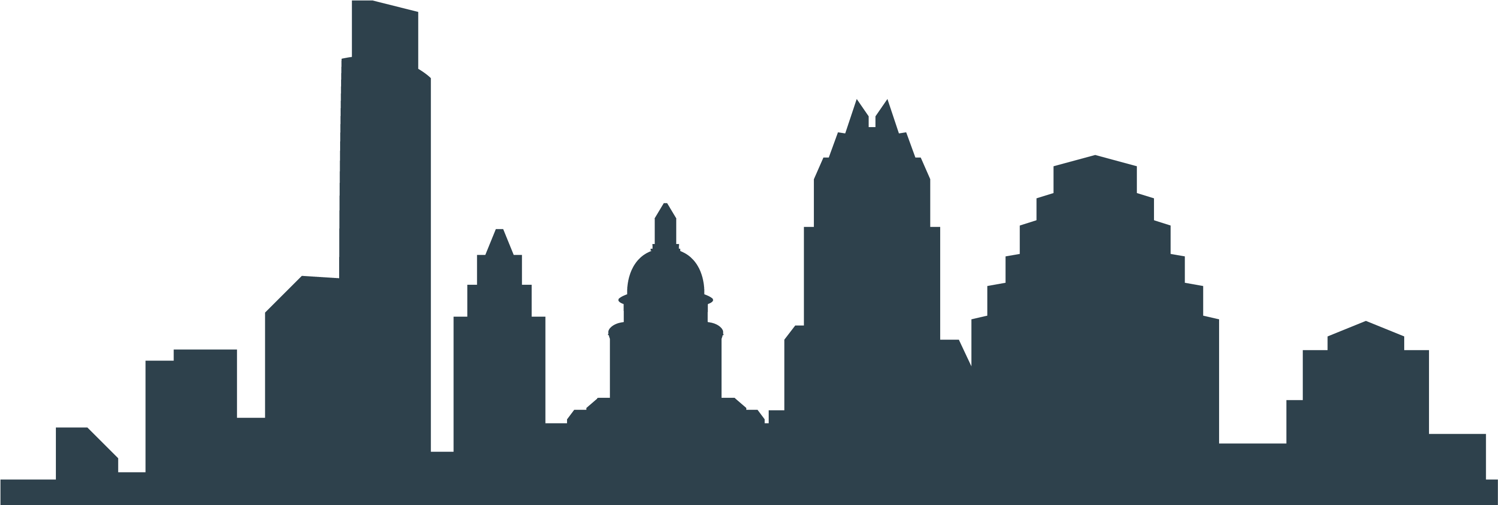 Austin Skyline Silhouette At Getdrawings - Austin Skyline Clip Art (3082x1070)
