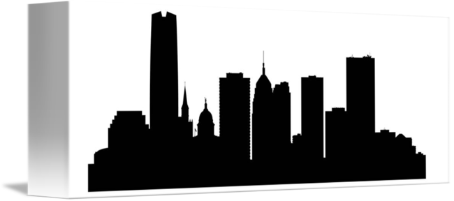 Oklahoma City Cityscape Skyline By Kevin G - Oklahoma City Skyline Outline (650x288)