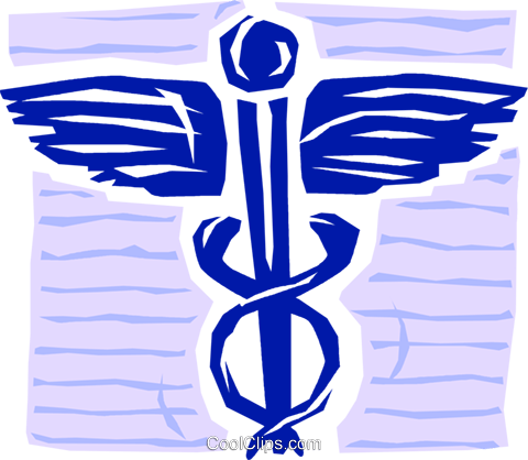 Caduceus Medical Symbol Royalty Free Vector Clip Art - Illustration (480x418)