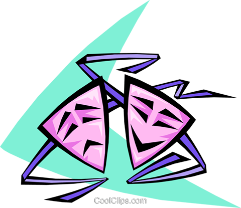 Arts, Theatre Masks Royalty Free Vector Clip Art Illustration - Teatro Infantil (480x415)