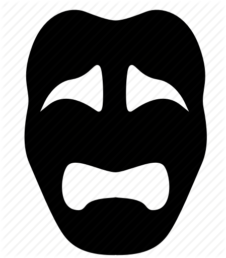 Sad Theater Mask Png Clipart Mask Theatre Clip Art - Drama Sad Face Mask (449x512)