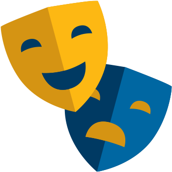 Image Free Library Saint James School Emojis - Blue And Yellow Theatre Masks (400x400)