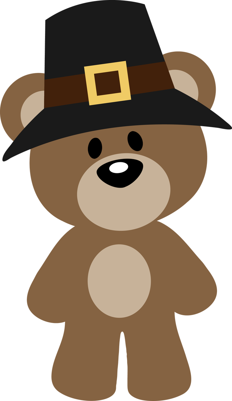 Pilgrim Bear, $0 - Cartoon Thanksgiving Teddy Bear (741x1280)