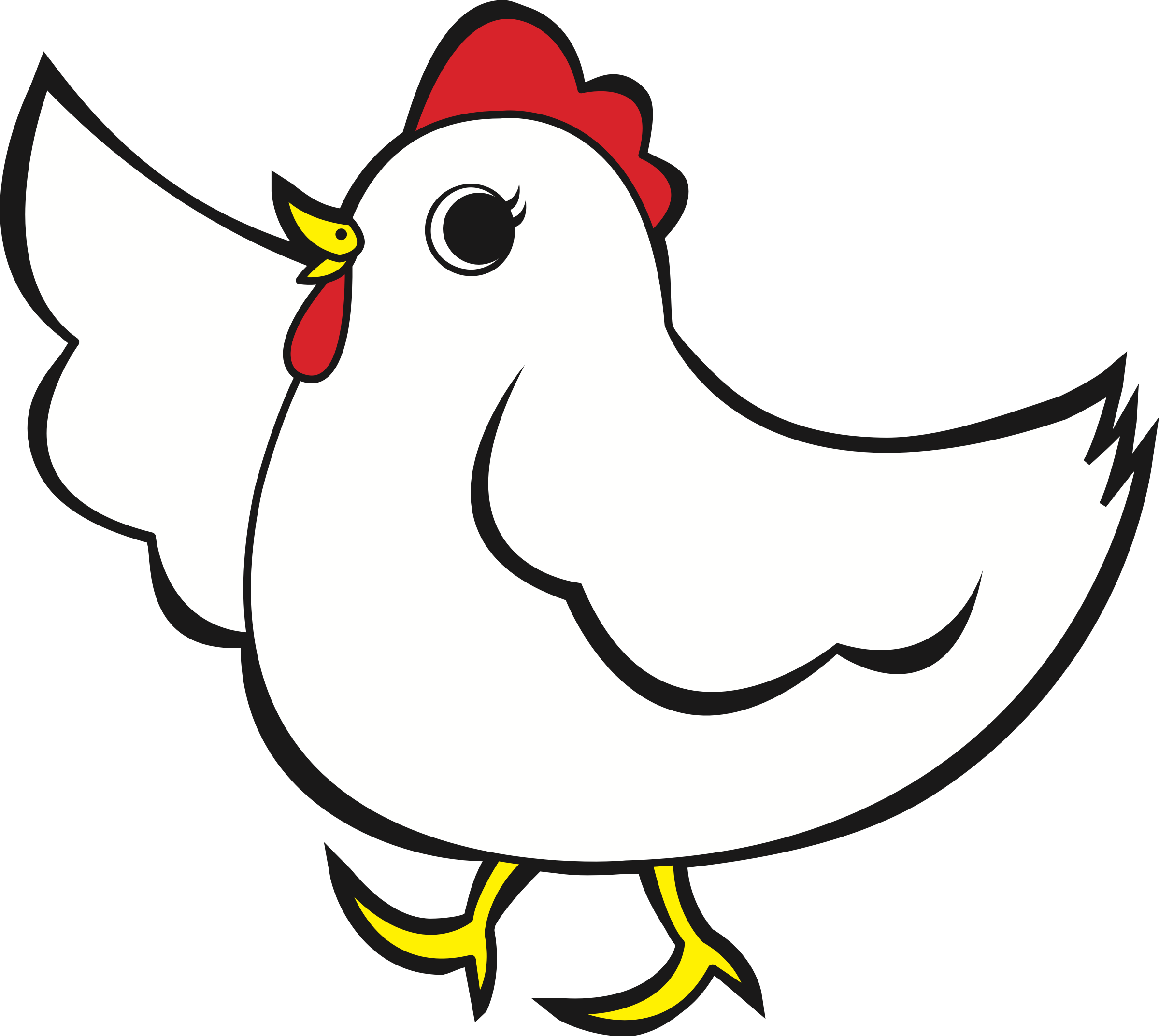 Open Clipart - Poultry In Motion Large Mug (2399x2145)