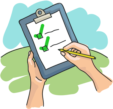 Illustration Of A Pair Of Hands Ticking Items On A - Illustration (401x400)