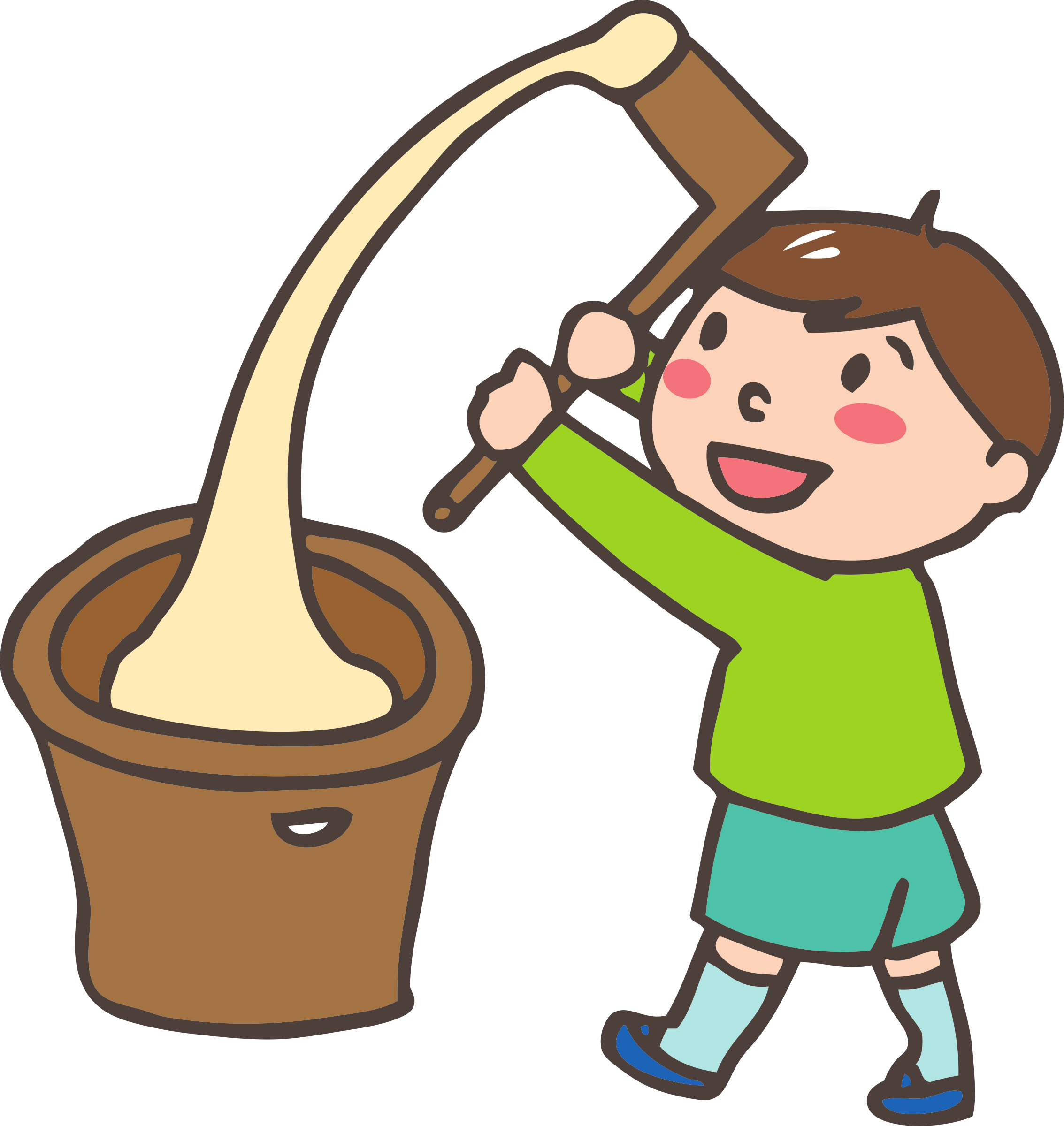 Mochi Pounding - Mochi Pounding Clipart (2267x2400)
